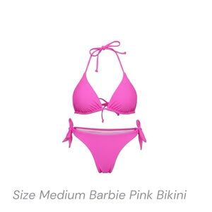 Barbie Pink Tie-Side Triangle Bikini